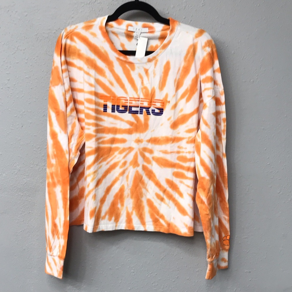 Clemson Tigers Orange Tie-Dye Long Sleeve Tee